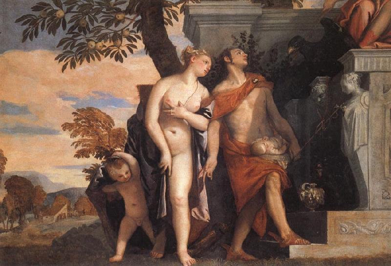 Paolo Veronese Venus and Mercury Present Eros and Anteros to Jupiter oil painting image